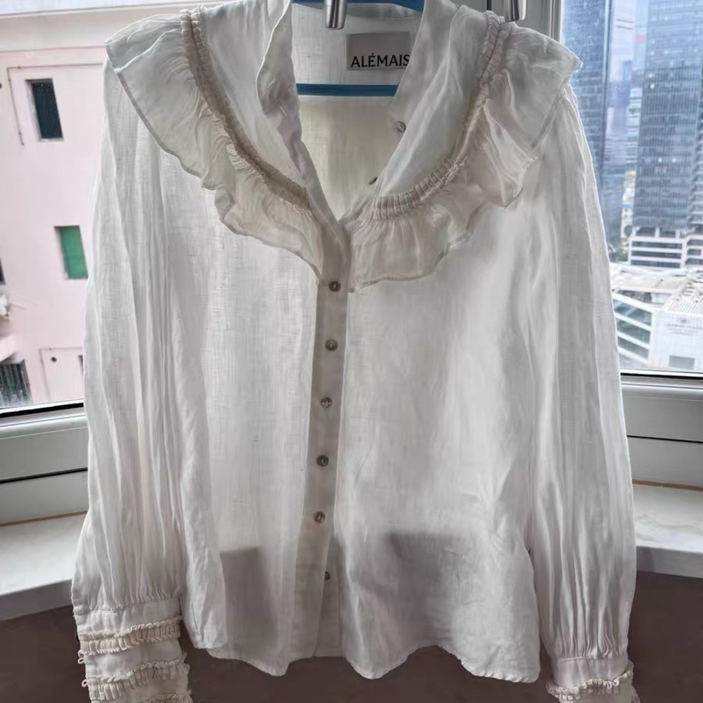 Alemais Cream Ruffled Blouse